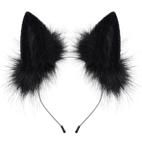 Serre-tête fausse fourrure pour Halloween et soirées déguisées