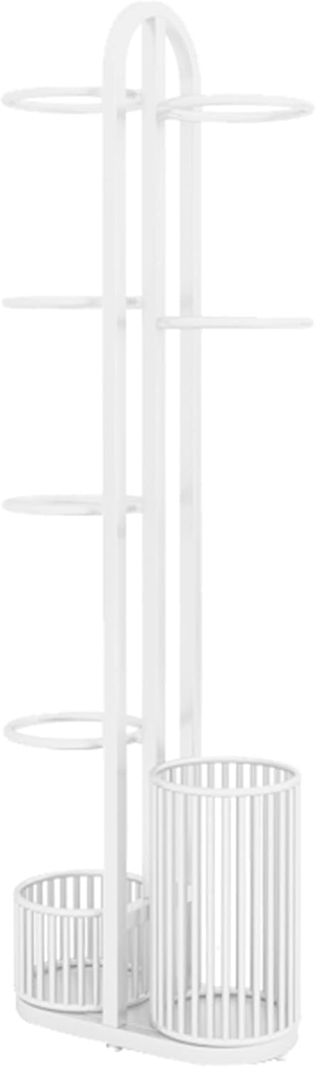 Ball Storage Rack Floor Standing Organizer Rack,Minimalist Ball Storage Stand with Basket,Sturdy Sports Gear Shelf for Baseball Bats Tennis Rackets Basketball (Color : Gold, Size : 120cm Tall)