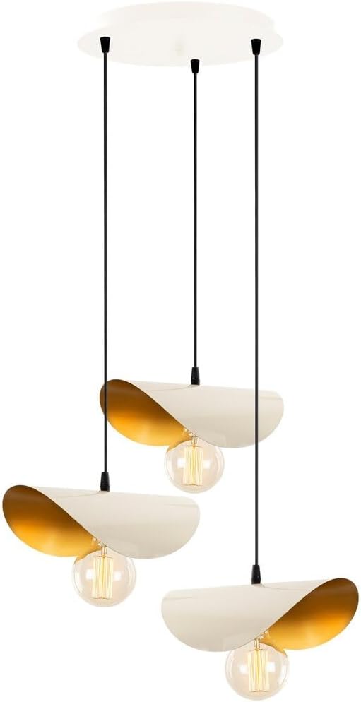 Amber LED Modern Metal Gövdeli 3'lü Tepsi Sarkıt Aydınlatma Yatak Odası ve Oturma Odası için E27 Uyumlu, Beyaz-964