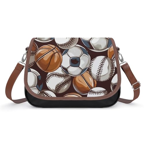 Sac à bandoulière motifs de ballons de sport sac à main femme pour le quotidien