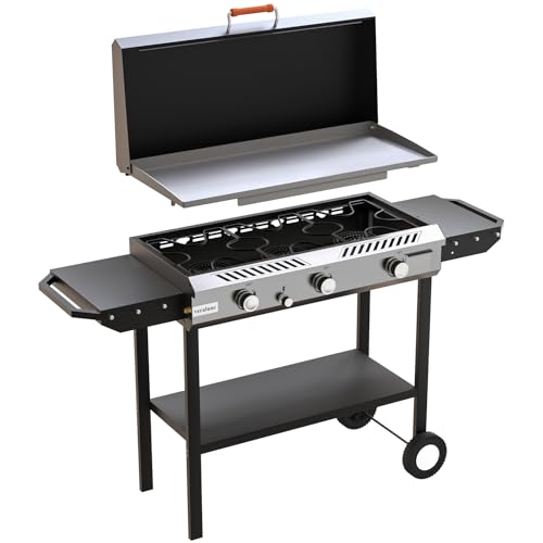 Veralune 3 Burner Propane Stove & Griddle with Ignition &