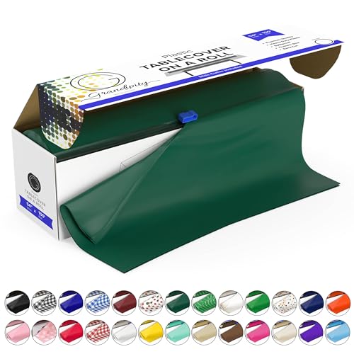 Grandipity Plastic Tablecloth Roll, 54x100' Dark Green, Disposable Rectangular Table Cover with Cutter Box, Lightweight, Wrinkle-Resistant, Waterproof, for Parties, Picnics, BBQ, Kids Arts & Crafts