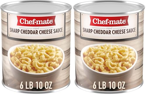 Chef-mate Sharp Cheddar Cheese Sauce and Queso, Superbowl Party Supply, 6 lb 10 oz (# 10 Can Bulk) (Pack of 2)