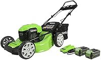 Greenworks 40V 21" Brushless (Smart Pace) Self-Propelled Lawn Mower, 2 x 4Ah USB Batteries and Charger Included MO40L4413