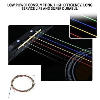 CandyT Jeu de Cordes de Guitare en Alliage de cuivre Ferme coloré Arc-en-Ciel Pratique Durable pour équipement de… – Image 3