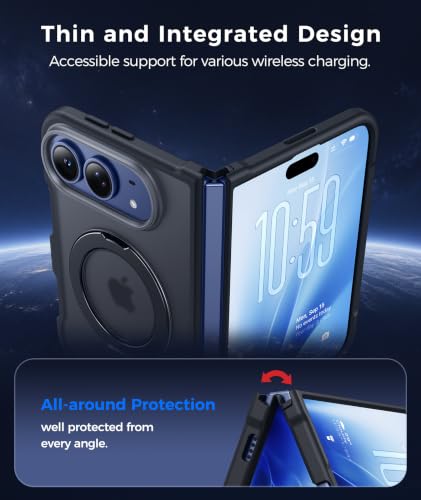 Image of FNTCASE for Phone Ultra /Phone Fold Case with 360 Spin Magnetic Stand Black
