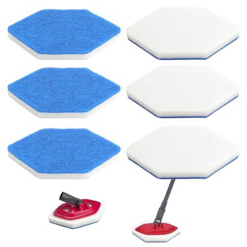 6PCS têtes de Balai à Franges de Rechange pour Salle de Bain et Baignoire adaptées à l'éponge Multi-Surfaces Bath Magic Bathroom vileda serpillière Forme...