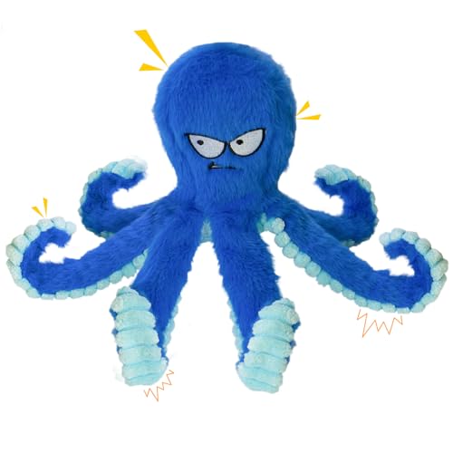 Chongqile Quietschende Hundespielzeuge- Plüsch Plüsch Plüschtiere für große Welpen- Oktopus geformte Spielzeug, um sie beschäftigt zu halten- Outddor für Indoor Play- Tug of War Game
