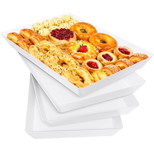 4-Pack Serving Tray, Serving Platter for Parties, Entertaining, Camping &