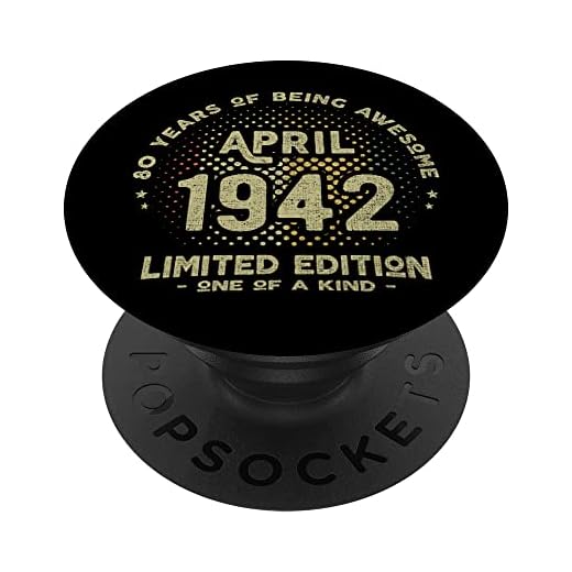 Regalo 80 años Cumpleaños Hombre Mujer - Abril 1942 PopSockets PopGrip Intercambiable