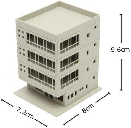 EatingBiting DIY 1:160 Outland Models Railway Modern 4-Story Office Building Scale Landscape for Sand Table Garden Micro Landscape Ornaments Decor Assembling Model Realism Supply DIY Spray Painting image 4