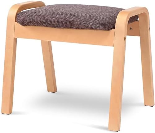 Tabouret bas en bois avec assise éponge haute résilience pour entrée