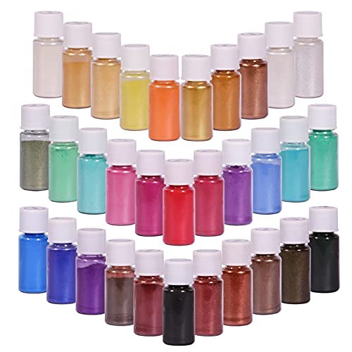 SEISSO 32 Colors Mica Powder, Mica Pigments Shimmery Powder in Jars, Epoxy Resin for Bath Bomb, Lip Gloss, Soap Making Supplies Powder Pigments for Slime, Acrylic Paints Set(5g/0.18oz Each Color) SEISSO 32 Colors Mica Powder, Mica Pigments Shimmery Powder in Jars, Epoxy Resin for Bath Bomb, Lip Gloss, Soap Making Supplies Powder Pigments for Slime, Acrylic Paints Set(5g/0.18oz Each Color)