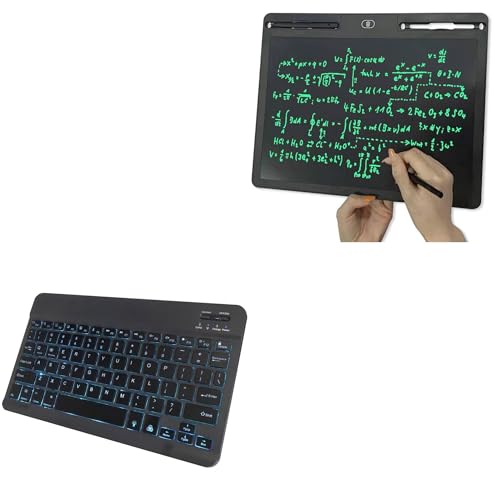 BoxWave Keyboard Compatible with XQZWOLH Writing Tablet (16 in) - SlimKeys Bluetooth Keyboard - with Backlight, Portable Slim LED 7 Colors - Jet Black