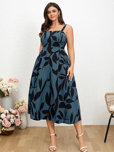 Image of RWJ Women's Plus Size Dresses with Pockets V-Neck Sleeveless Maxi Dress for Wedding Guest Dress Formal Cocktail
