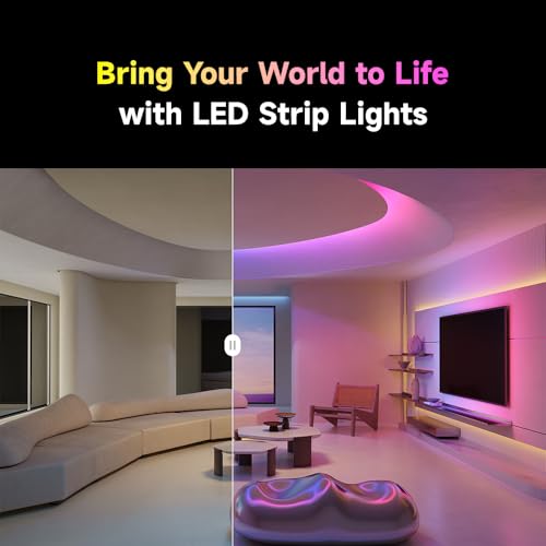 DREAME RGB IC LED Light Strip, 4-in-1 Technology Music Sync Color Changing Lights, 60 LEDs/m High Density Bright DIY 50 Segments, Works with Matter Alexa Google Home, Waterproof for Home Party Deco - image 2