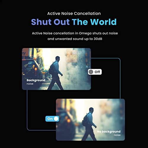 Image of Boult Omega Wireless Earbuds with Active noise cancellation, 4 ENC noise cancelling mic, 32H playtime, Low latency gaming mode, Type-C Fast Charging, IPX7 Waterproof with Bluetooth 5.3(Black)