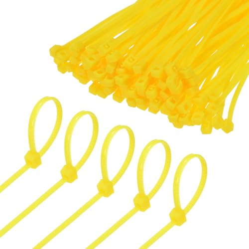 M METERXITY 1000-Pack Nylon Zip Ties 4" 11 Lbs Nylon Cable Wire Ties Yellow