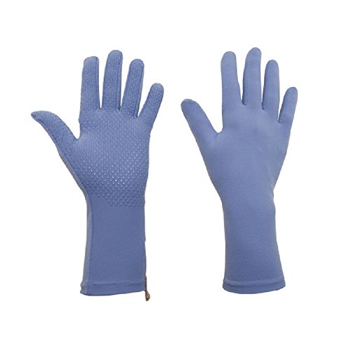 Foxgloves Grip Gardening Gloves – Over the wrist protection with silicone grip ovals on palm (Periwinkle Blue, Medium (Pack of 1))
