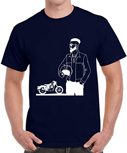 Image of Caseria Men's Cotton Printed T-Shirt -Bike Man | 100% Cotton | Half Sleeves | Regular Fit | Printed | Round Neck | Graphic T Shirt
