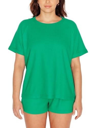 Tee-shirt orange fluide à manches courtes Igloo coupe femme