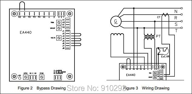 Wiring diagram for SHALUO SX440 Automatic Voltage Regulator