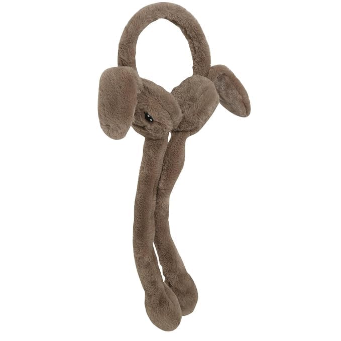 PREMIUM Earmuffs Cute Plush Animal Ear Warmers for Women & Girls | Fluffy Furry Ear Muffs for Winter | Fluffy Furry Ear Muffs | Adorable Bunny Fluffy Ear Warmers BROWN SH-7711-image-47