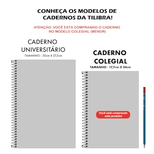 Tilibra - Caderno Espiral Capa Dura Colegial 10 Matérias Soho 160 Folhas - Poá Grande Rosa Lilás Kin
