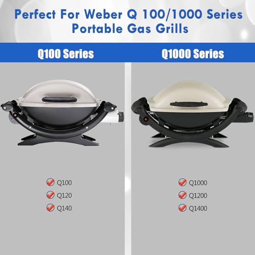 7644 7582 Grill Grates Replacement Parts for Weber Q100 Q1000 Series Parts Weber Baby Q Cast Iron Grill Grate Q120 Q1200 Q1400 50060001 51010001 51040001 51060001 51070001 51080001 65465 65810 1 Pack