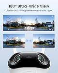REOLINK Elite WiFi 4K 8MP Caméra de sécurité extérieure, 180° Panoramique double-Lens, alimentation enfichable, Wi-Fi 2.4/5GHz 6, Détection intelligente, vision nocturne couleur, piste de mouvement, IP67 Imperméable, pas de frais mensuels