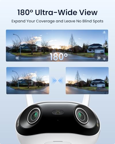 Image of REOLINK 4K 8MP 180 Panoramic Security Camera with Dual-Lens, 2.4 /5GHz Dual-Band Wi-Fi 6, Motion Track, Up to 512GB microSD Card Storage, Plug-in Power, Color Night Vision, Elite WiFi