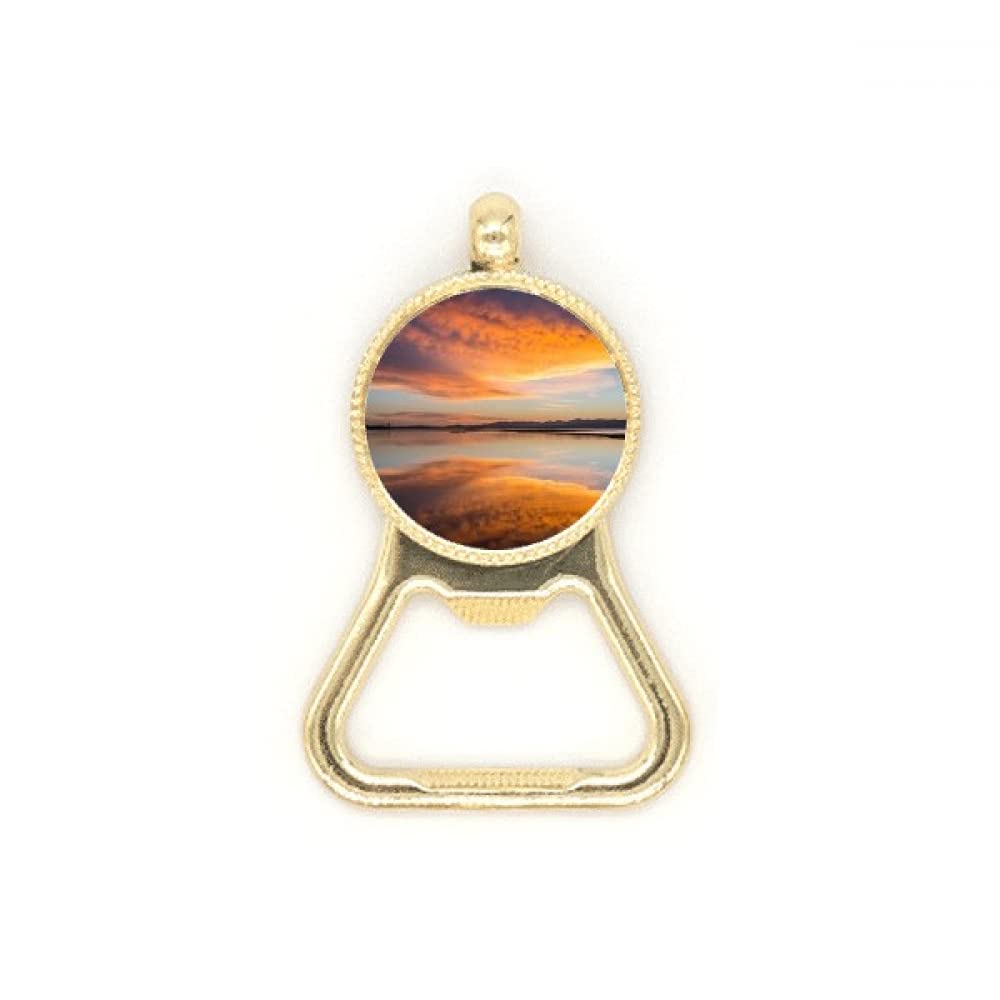 Porte-clés en acier inoxydable avec décapsuleur Sunrise nuage pour homme et femme