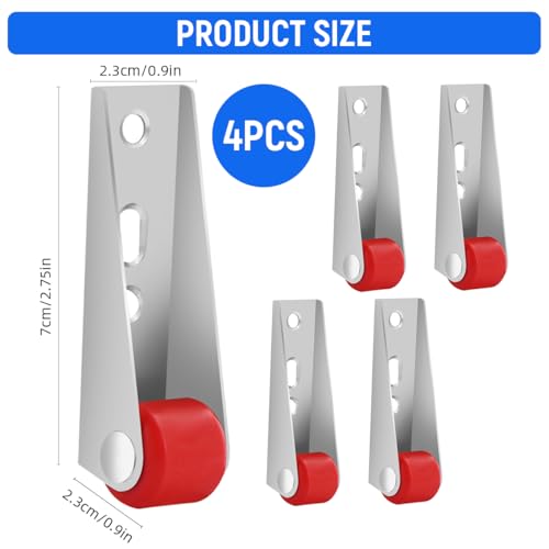 Image of Serplex Rigid Caster for Heavy Door - Durable Metal Fixed Caster with Silent Screw Design, Robust 2.68 Inch Heavy-Duty Caster Wheels Compatible with Various Installations, Pack of 4