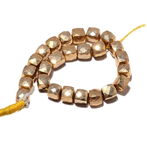 Perles pyrite dorée 8mm pour remplacer les apprêts ternes par des pierres facettées