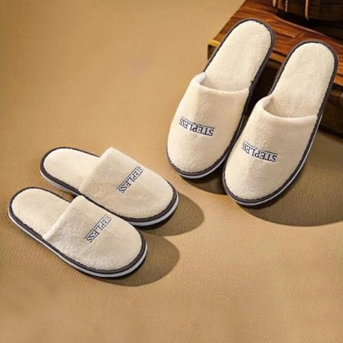 1 Pairs Slippers for Guest, Spa Slides Washable Reusable House Shoes Hotel Indoor Slippers for Home,Travel4