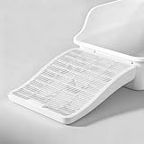 SpaceTime Elevated Cat Litter Trapping Mat with Double-Layer Design,Height-Adjustable Cat Ramp/Step/Catcher Mat for Litter Box,Non-Slip Kitty Pads for Indoor Kittens & Senior Cats,Easy to Clean(White)