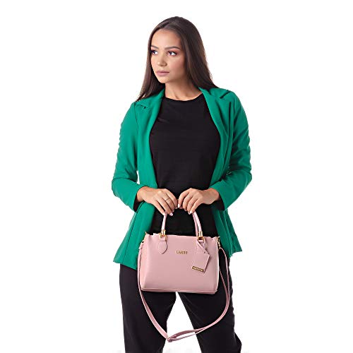 Bolsa Feminina Dhaffy Rosa Lorena, Alça de Mão e Transversal. cor:rosa;tamanho:M