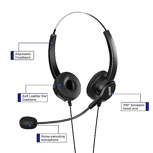 Teléfono con cable AGPtEK con auricular binaural y marcación miniatura 2