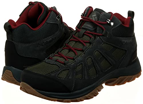 Columbia Columbia Men's Redmond III Mid Waterproof Hiking Shoe, Nori/Red Jasper, 12