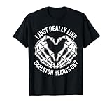 Photo Gallery funny skeleton heart hands halloween love meme maglietta Photo Gallery funny skeleton heart hands halloween love meme maglietta