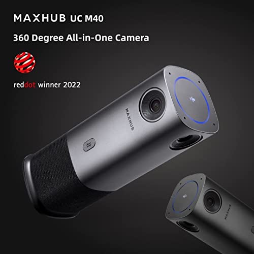 Enther&Maxhub 360-Degree Smart Video Conference Camera, All-In-One Conference Room Webcam, Video Conferencing System With Microphone And Speaker For Meeting, Auto Speaker Focus & Precise Angle Adjust #TOP1