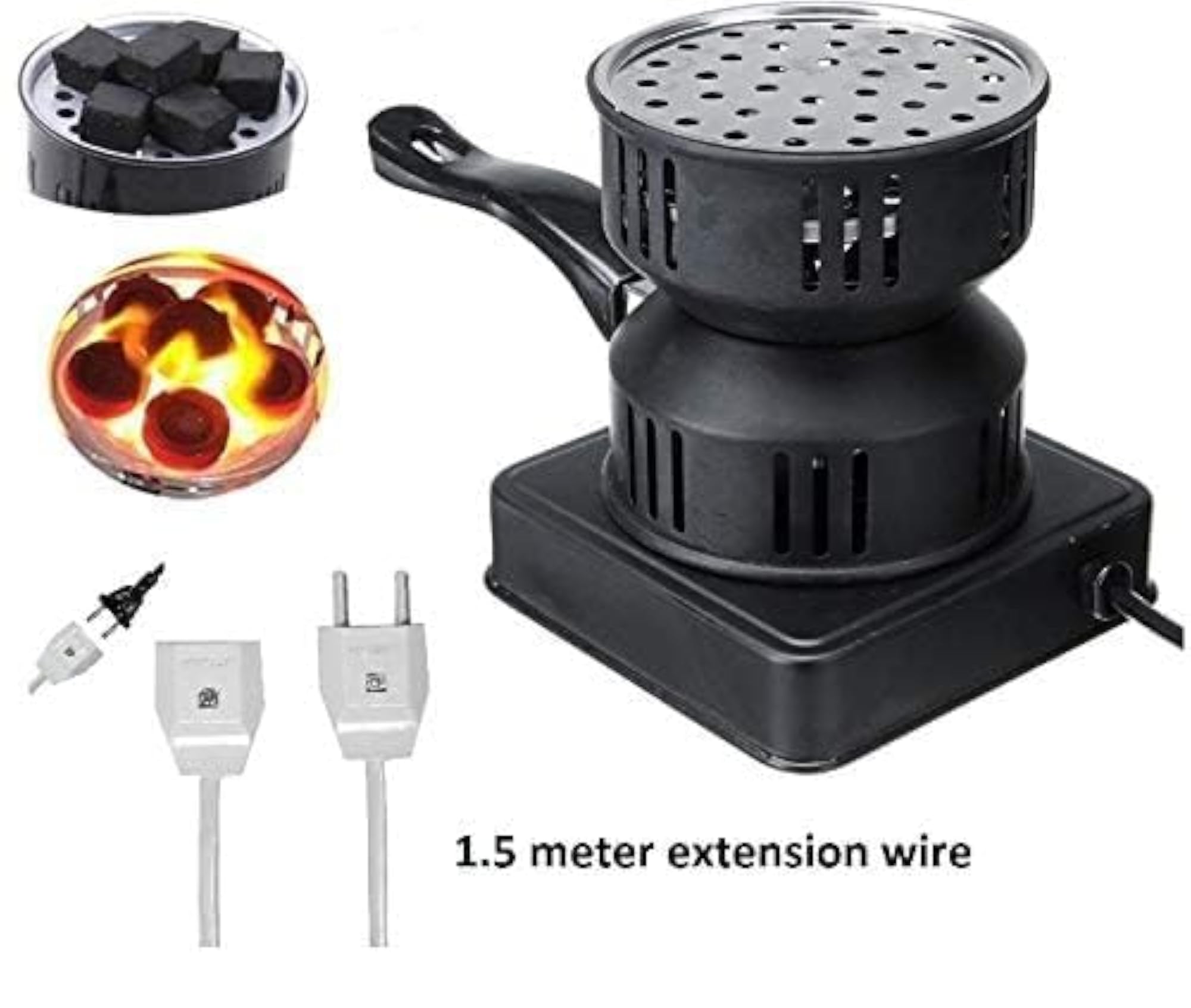 Electric Charcoal Burner Hot Plate, Black