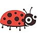 Coccinelle - autocollant sticker adhésif - Taille : 8 cm