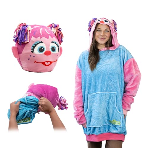 Plushible Sesame Street Blanket Hoodie – Snugible - Abby Cadabby, Adult