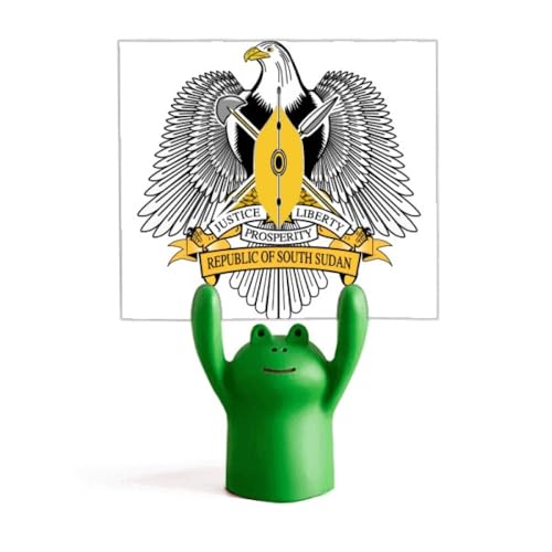 Support pour emblème du Soudan du Sud avec motif grenouille gravé en relief