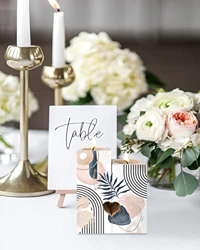 Wooden Candle Holders Heart Shaped Candlestick, Boho Style Abstract Geometry Tropical Leaves Candle Holder Decorative Candlesticks Holders For Home Decor Personalized Gift #TOP3