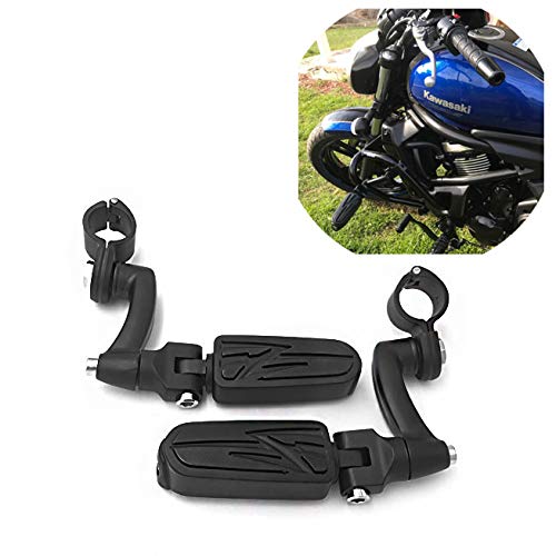 Smt-Black Adjustable Highway Peg Mounting Kit Lightning Footrest Compatible With V-Star Roadstar Suzuki Boulevard Equipped With 1 Inch (1")25Mm Front Engine Guard Frame Tube [B01Avh4Sm2] #TOP25
