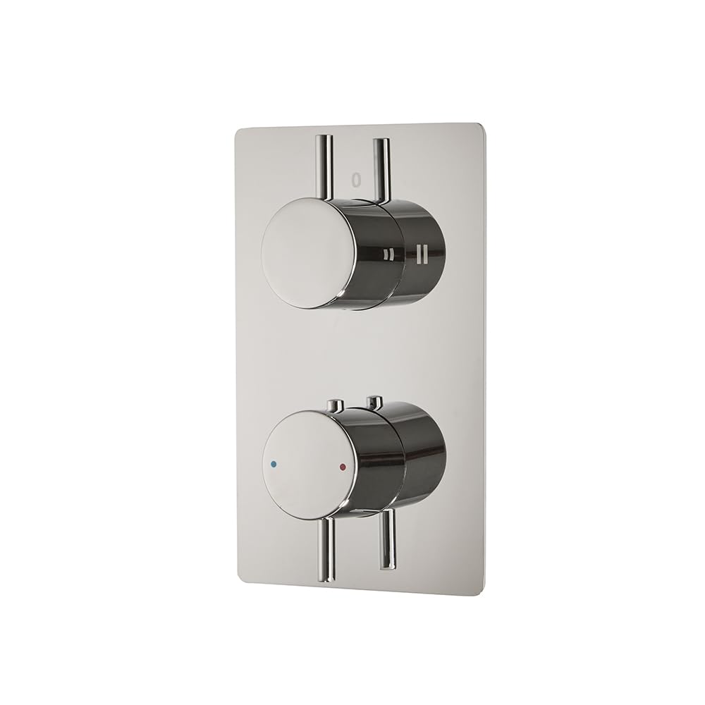 Milano Chrome Otto 2 Outlet Twin Diverter Thermostatic Concealed Mixer Shower Valve