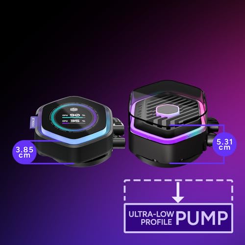 Image of Cooler Master ML 360 Atmos II LCD ARGB CPU Liquid Cooler Black | Support LGA1851, LGA1700, AM5, AM4 Socket | New Ultra-Low Profile Pump | 360mm AIO | Sickle Flow Edge Fans | LCD Screen