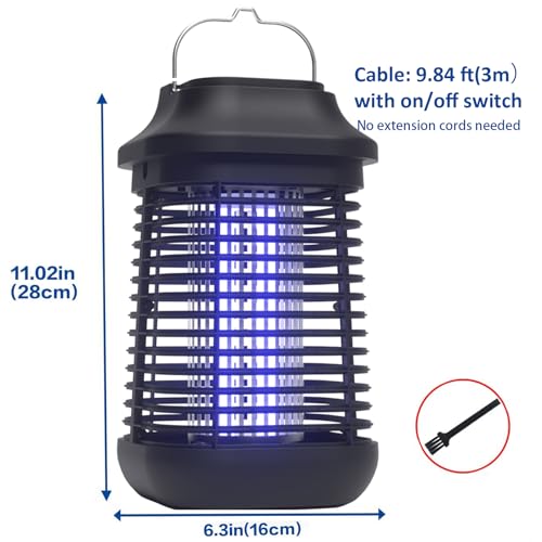 Bug Zapper for Outdoor and Indoor,3-Meter Power Cord with Switch Mosquito Zapper,Bug Zapper Outdoor for Home Backyard, Patio